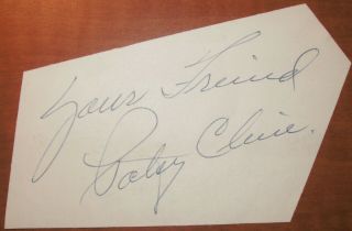 Patsy Cline Signed Auto Photo Cut 1958.  Country Legend