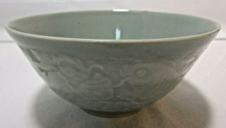 Chinese Green Celadon Bowl - Koi Fish - 6 " X 3 "