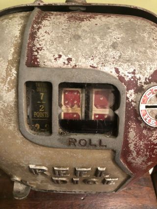 Vintage 1936 REEL DICE GUMBALL Coin Op Slot Machine Trade Stimulator 3