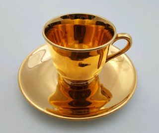 Imperial China 22 Karat Gold Hand Painted Teacup Saucer