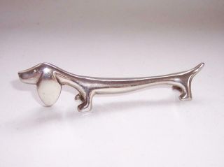 Vintage Art Deco Style Silver Plated Metal Dachshund Dog Figure/animal Ornament