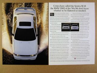 1993 Nissan Sentra Se - R Compared To Bmw 2002 White Car Photo Vintage Print Ad