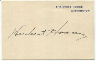 1929 Herbert Hoover Signed White House Card