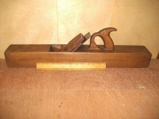 Q824 Antique Wooden Jointer Plane 26 " Marked On Blade Only