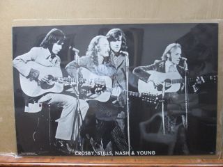 Crosby,  Stills Nash & Young Cult Vintage Poster Rock Band 1970 Inv 2172