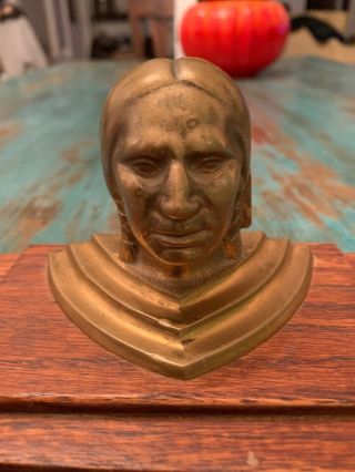 Vintage Jennings Slot Machine Indian Head Chief Solid Brass
