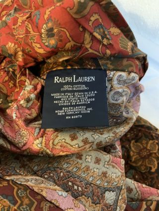 Vintage Ralph Lauren Equestrian Paisley Twin Comforter Duvet Cover 3