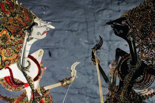 Vintage Indonesian Shadow Puppets Made Of Hide Detailed & Decorative