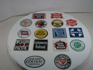 16 Vintage 1950’s Railroad Signs Post Cereal Tin Metal Promotional