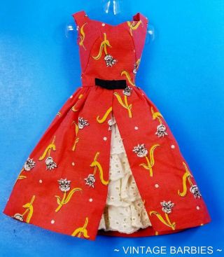 Barbie Doll Garden Tea Party 1606 Dress Htf Minty Vintage 1960 