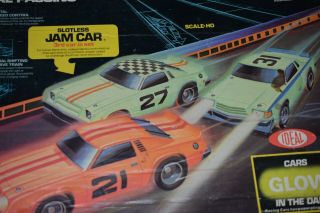 Vintage Ideal TCR Slot Car Racing Track Glow in the Dark Complete 2