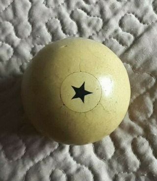 Vintage Burt Clay Pool Ball With Black Star,  Brunswick