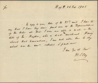 Henry Clay 1825 Handwritten Letter Signed Autograph