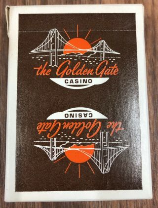 Vintage Golden Gate Las Vegas Casino Playing Cards Brown Deck Complete 2
