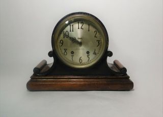 Seth Thomas Antique Eight Day Ships Bell Clock 7 Jewels 1921 Wood Case