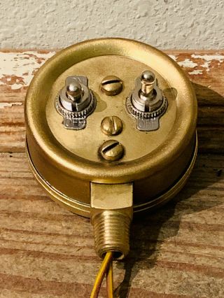 One - Of - A - Kind Vintage Brass Antique Steampunk Toggle Switch Pressure Gauge