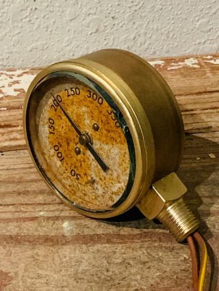 One - Of - A - Kind Vintage Brass Antique Steampunk TOGGLE SWITCH Pressure Gauge 2