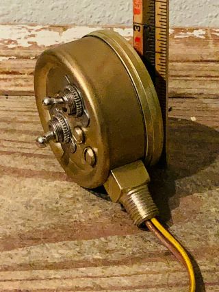 One - Of - A - Kind Vintage Brass Antique Steampunk TOGGLE SWITCH Pressure Gauge 3