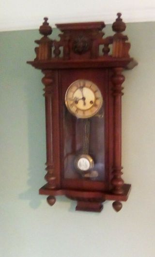 Antique Gustav Becker Junghans German Wall Clock.