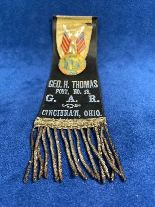 G.  A R.  Geo.  H.  Thomas Post No.  13 Cincinnati Ribbon And Pin