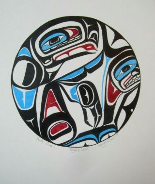 Northwest Coast Art - Haida Contemporary Round Eagle 17 " X14 " - Painting