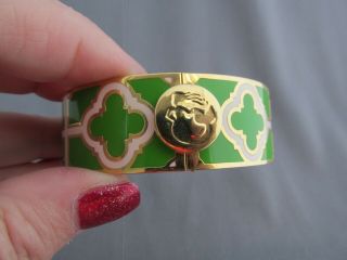 Vintage Spartina Daufuskie Island Green Cream Enamel Celtic Iron Cross Bracelet