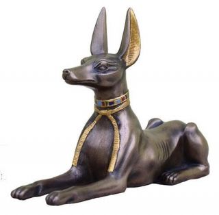 5.  5 " Egyptian Anubis Sculpture Ancient Egypt God Statue Dog Lying Down