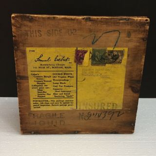 Philately Postage Stamps Vintage Wooden Box/parcel Cabot 