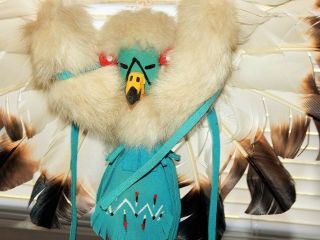Hopi Kachina Doll Hand Carved Wooden Eagle Dancer Signed V Begay