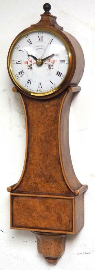 Quality Solid Wood Maple Eye Walnut Drop Dial Wall Clock By Sam Hill Sheffield