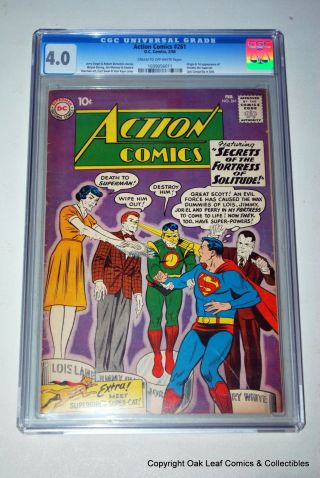 Action 261 Superman Cgc 4.  0 Graded Comic Book 1960 Key Bizarro Lois 1st Streaky