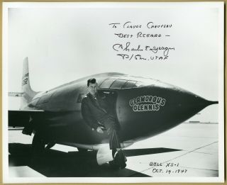 Chuck Yeager - Us Air Force Officer,  Flying Ace - Hand Signed Photo - Wwii -