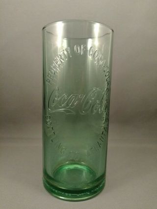 1 Property Of Coca Cola Coke Tall Green Heavy Glass Atlanta,  Ga 2009 16 Oz 6.  75 "