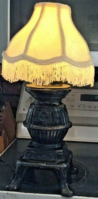 Vintage Pot Belly Stove Table Lamp 20 " Tall
