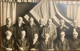 14 Identified Civil War Vets G.  A.  R Real Photo Postcard Illinois Pennsylvania