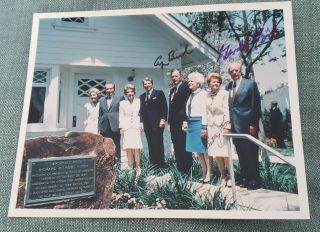 George H W Bush Gerald & Betty Ford Hand Signed Rare 8x10 Photo Rare Authentic