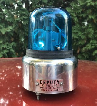 Vintage Whelen Deputy Rota - Beam Police Blue Beacon Light 12 Volts