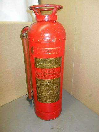 Vintage Kidde - Fire Extinguisher - Copper & Brass Rivets At Top & Side Empty