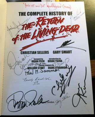 Return Of The Living Dead Signed Book Auto Autographed (17 Sigs,  Calfa,  Karen)