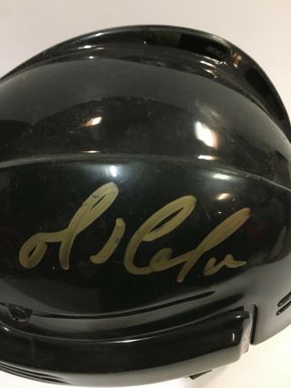 MARIO LEMIEUX Black NIKE Signed Pittsburgh Penguins Issued Hockey Helmet 2