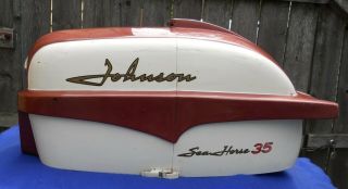 Vintage 1958 Johnson Sea Horse Outboard Motor 35 Hp Shroud Cover Hood