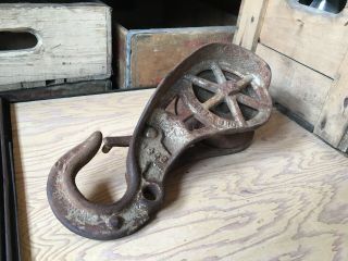 Antique Myers Cast Iron Hay Trolley Barn Pulley Vintage H 453 454 Farm Tool