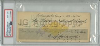Benjamin Harrison U.  S.  President Autographed 1900 Check Psa/dna Graded Nm - Mt 8