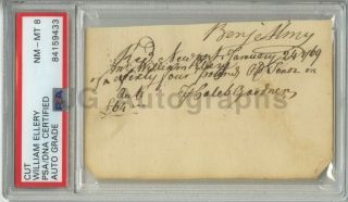 William Ellery Declaration Of Independence Signer 1769 Psa/dna Slabbed Autograph