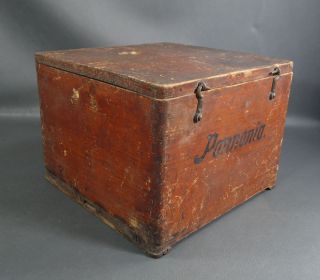 1950 Vtg Hungarian Pannonia Motorcycle Wooden Crate Dovetail Wood Cargo Tool Box