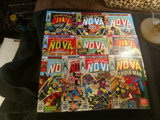 Nova (1977) 1 (1st Appearance),  25 (last Issue),  2,  3,  4,  6,  7,  8,  10,  12,  Vg - To Fine