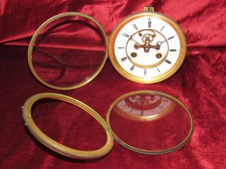 Quality French Bell Striking 8 Day Clock Movement & Dial With Visible Escapement