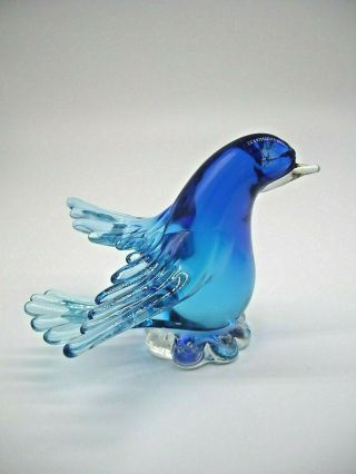 Vintage Murano Avem Sommerso Glass Fantail Dove Love Bird