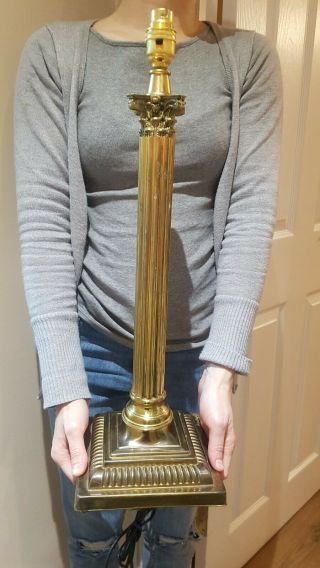 Vintage Large Brass Corinthian Column Lamp Base