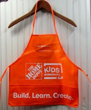 Home Depot Kids Workshop Apron Build Learn Create Children Orange